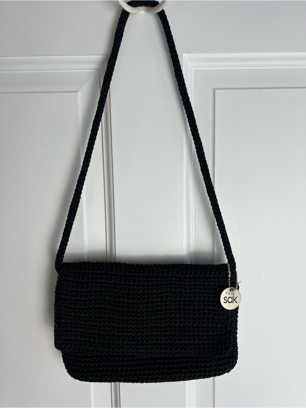 The Sak Black Crochet Shoulder Bag